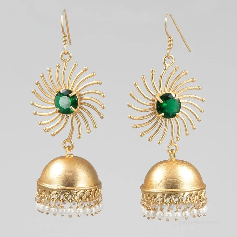 Indyjskie Jhumka z diopsydem