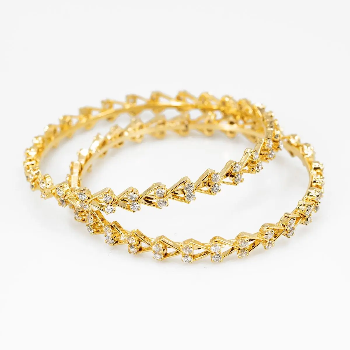 Double bracelet with zircons