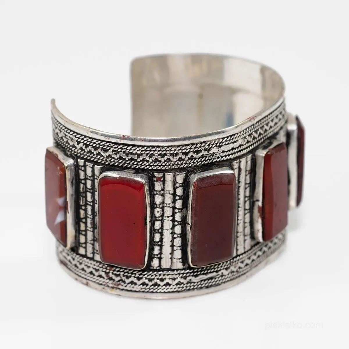 Afghan bracelet with carnelian