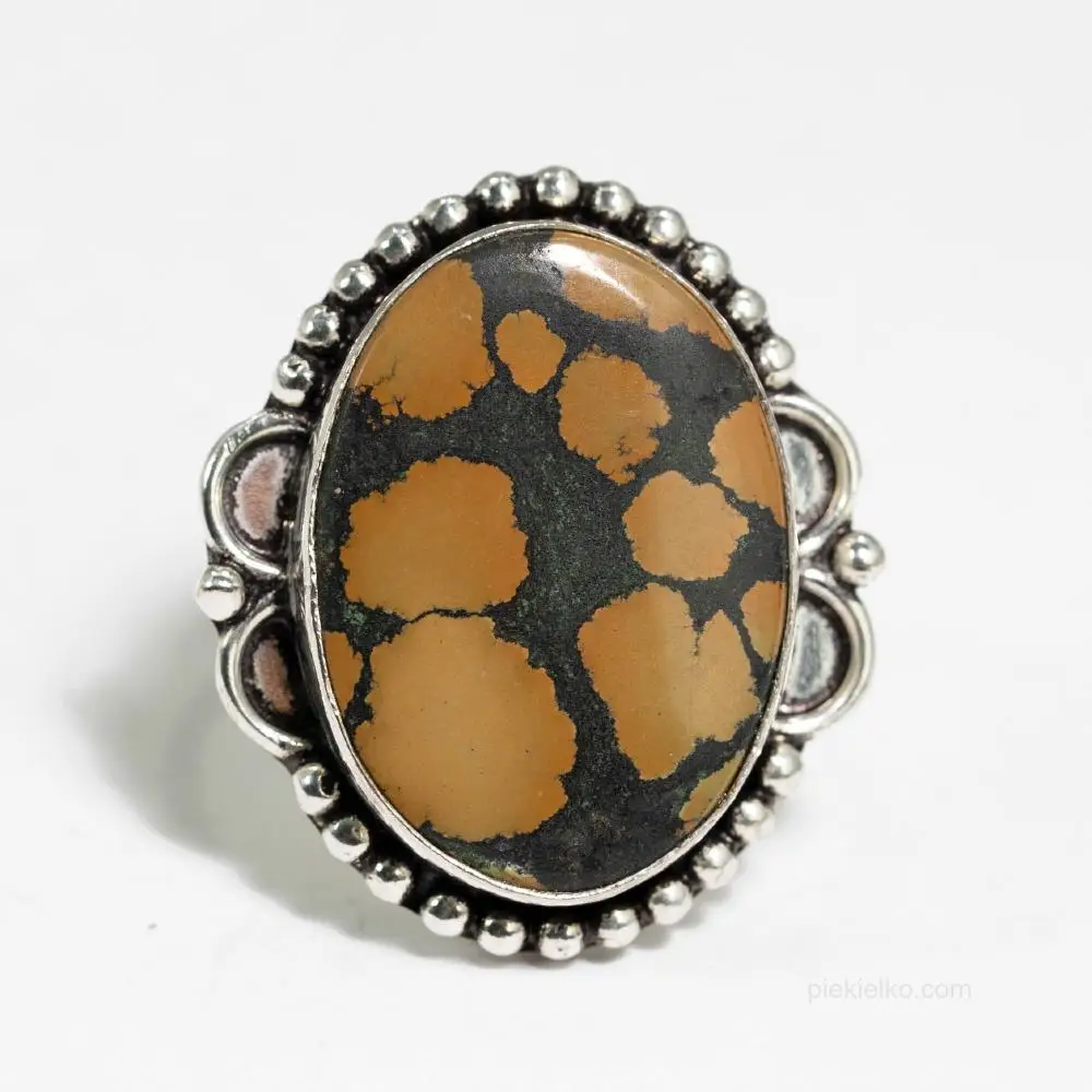 Brown natural turquoise ring
