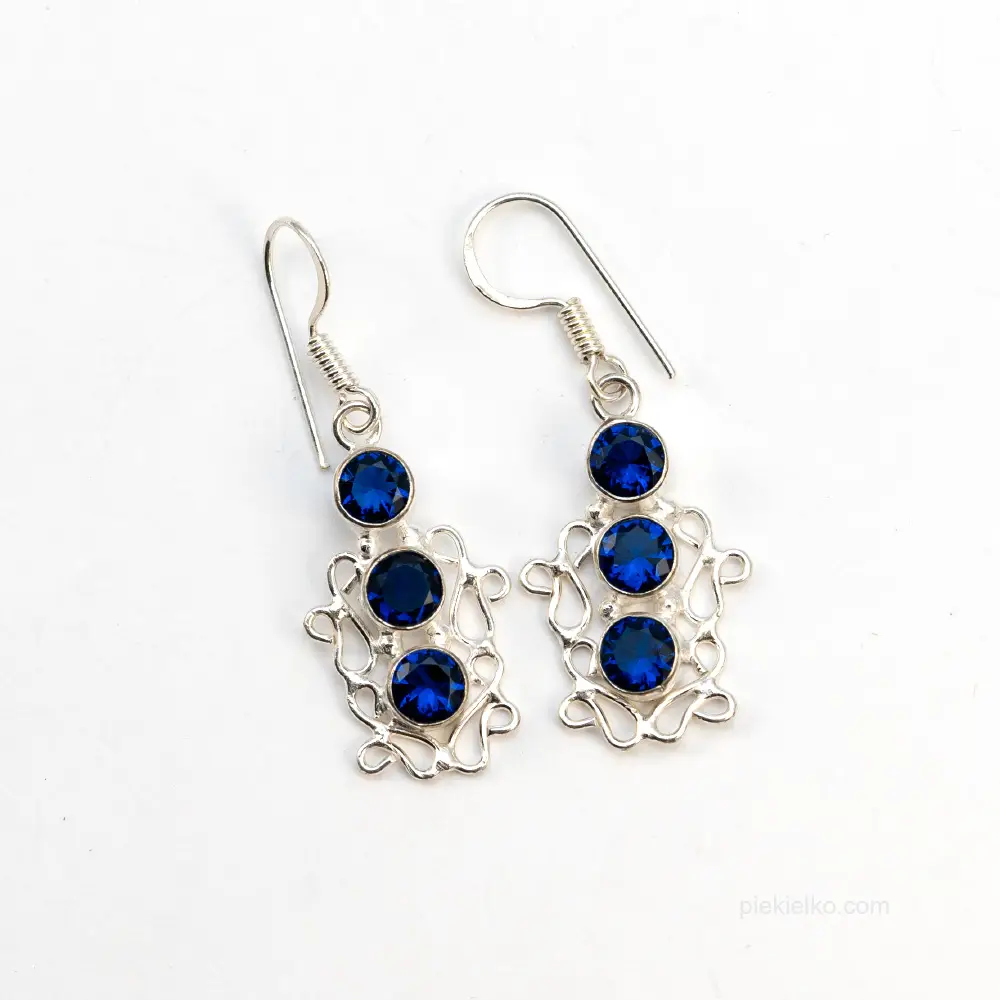 Silver plated tanzanite earrings