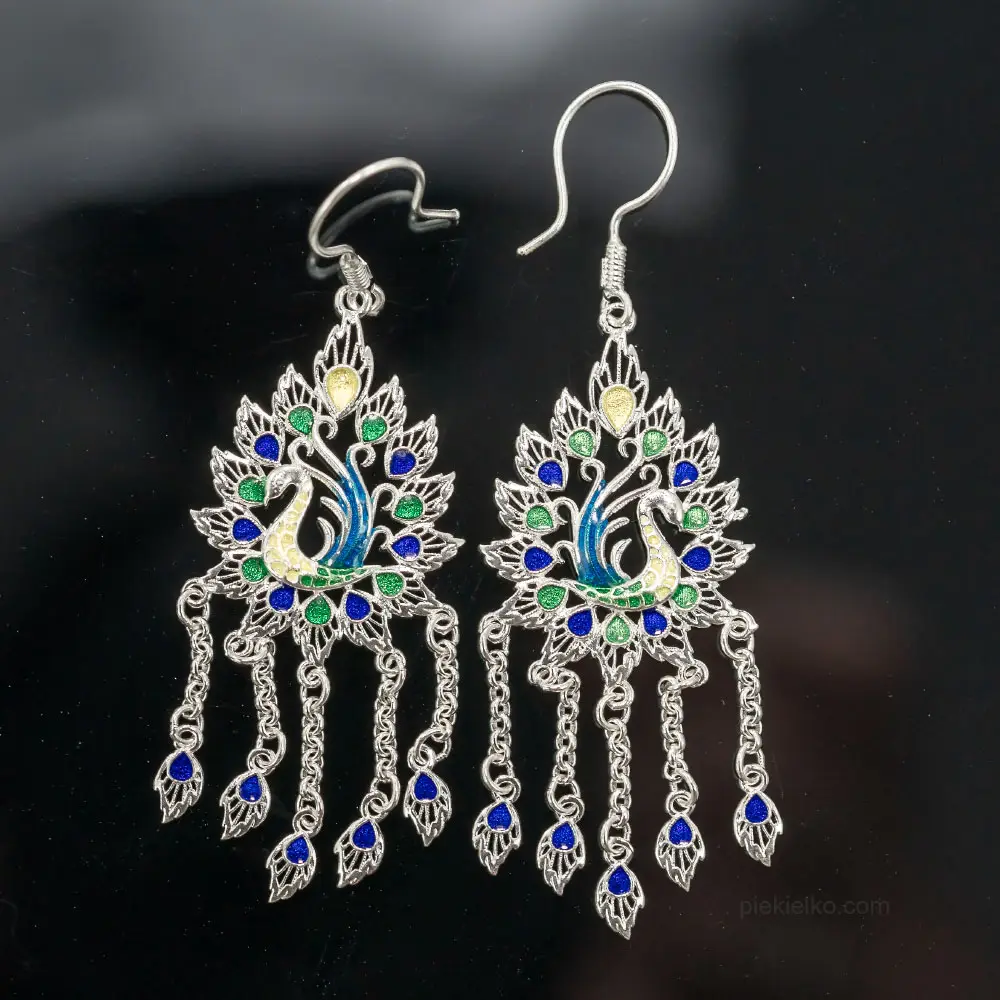 Unique silver Miao earrings