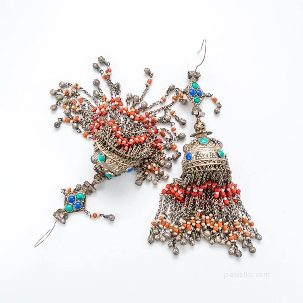 Antique Balochi jhumka earrings
