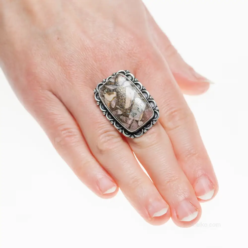 Rhodochrosite ring