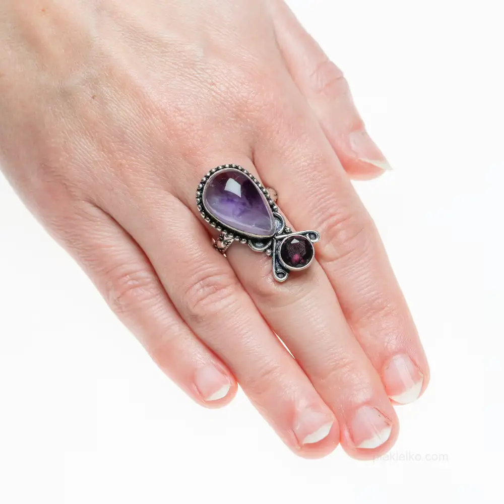 Amethyst gemstone handmade ring