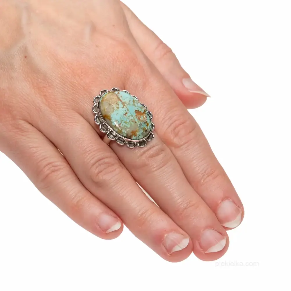 Silver and turquoise in oxide