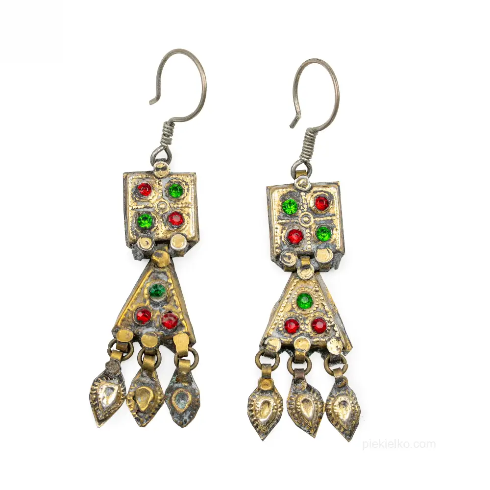 Gold Plated Afghan Tribal Earrings