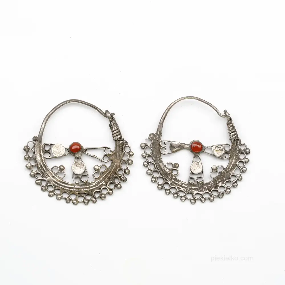 Antique Kuchi Earrings with Carnelian