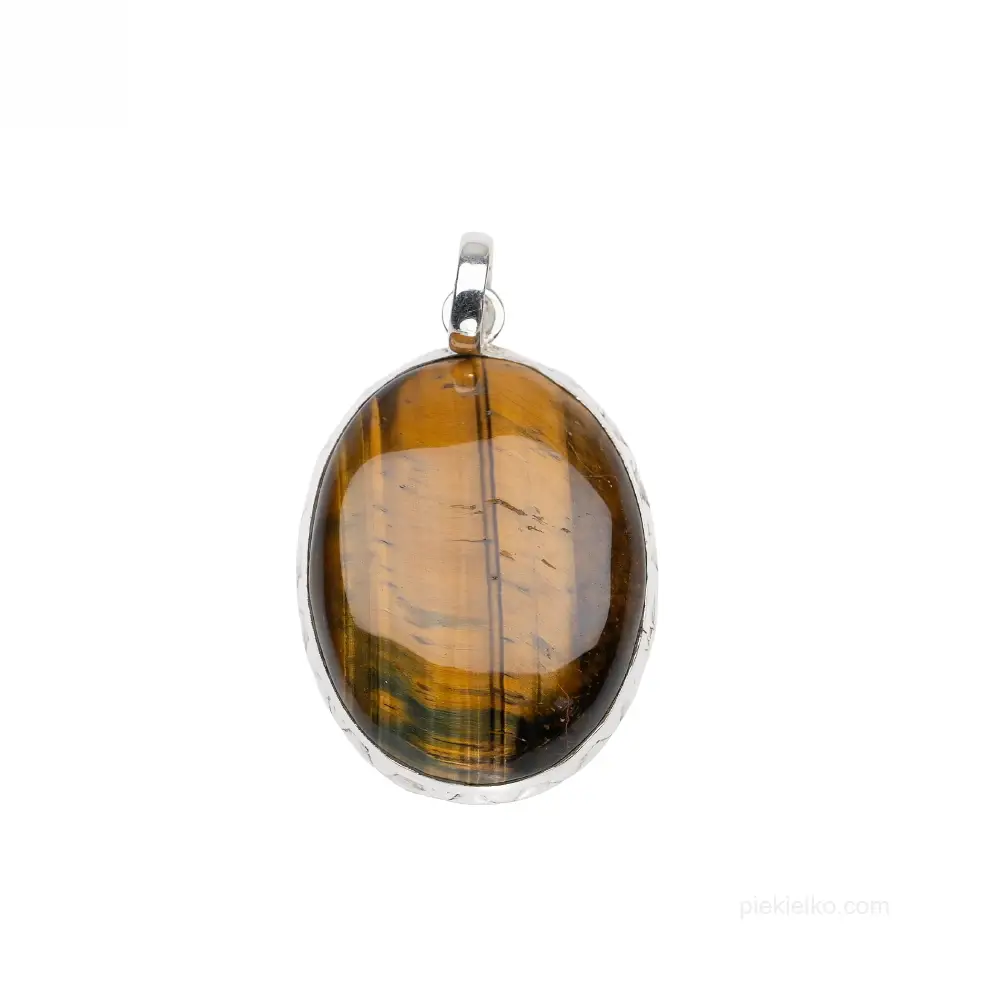Silver tiger eye pendant &ndash; classic oval shape