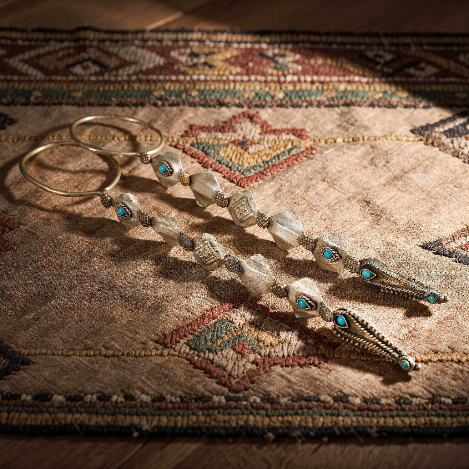 Jalalabati with Turquoise &ndash; Afghan Tribal Earrings
