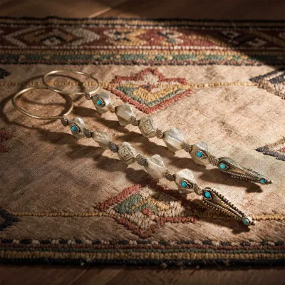 Jalalabati with Turquoise – Afghan Tribal Earrings
