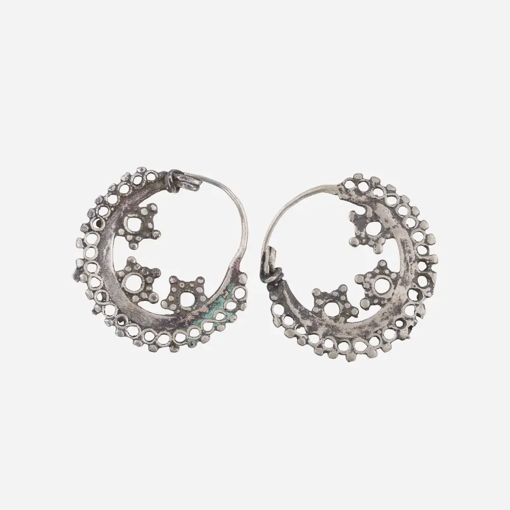 Afghan earrings with a star motif