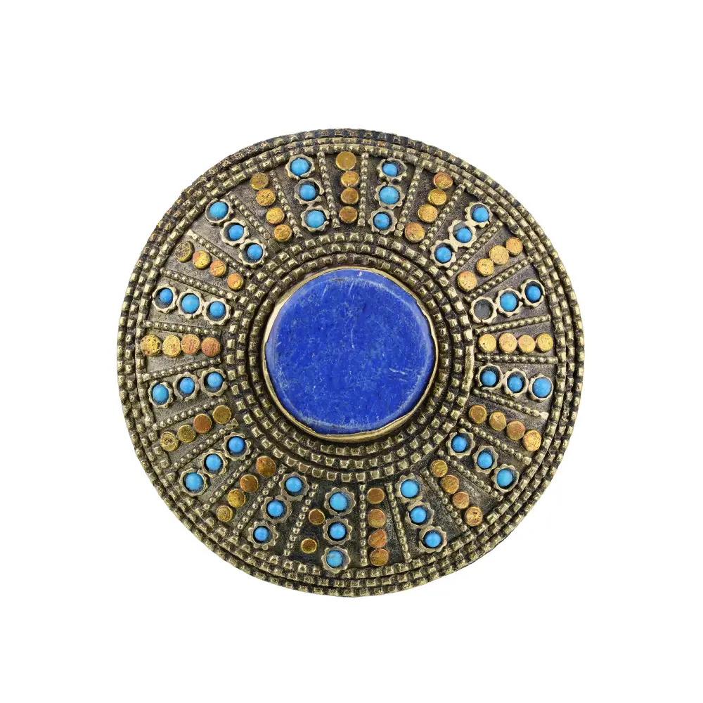 Afghan Two-Finger Ring &ndash; Lapis Mandala