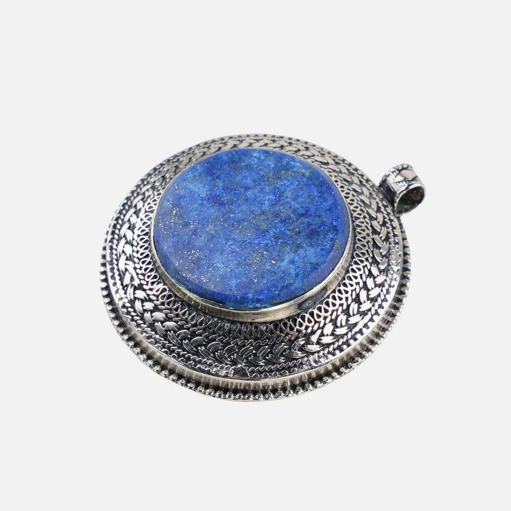Okrągła zawieszka z lapis lazuli